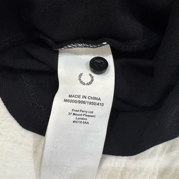 Fred Perry Men’s Polo Shirt Black Laurel Wreath Logo Cotton Size L - Picture 11 of 15